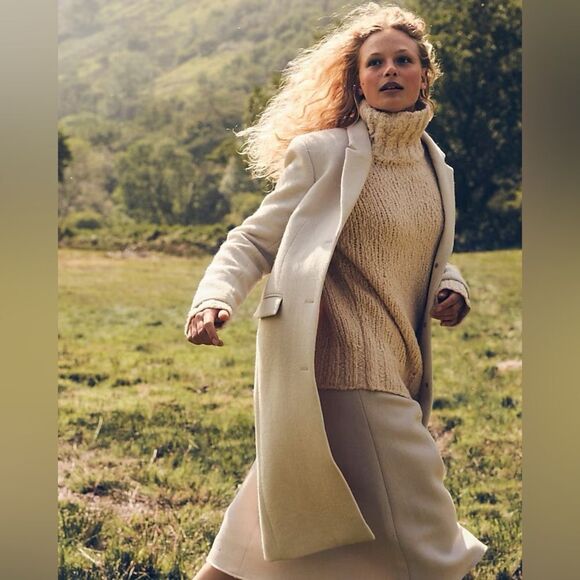 NWT J CREW A-line circle skirt in double-cloth wool blend in Bone - Picture 6 of 9